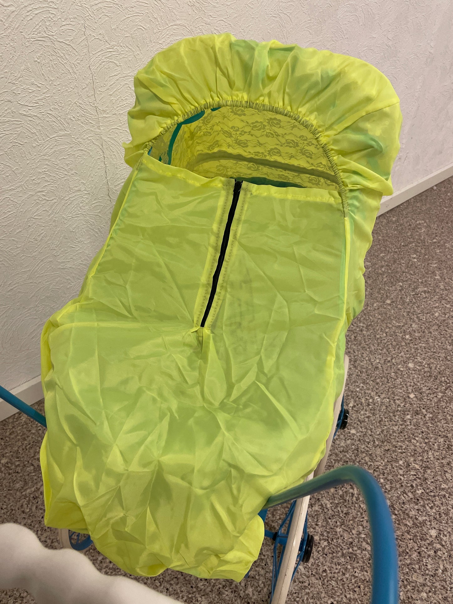 Regnslag til dukkevogn neon gul