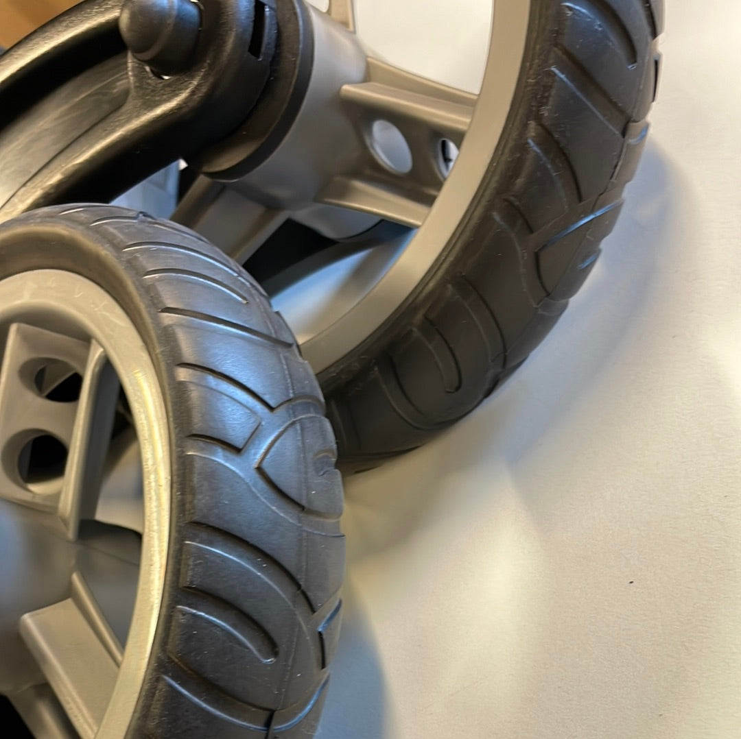 Drejbar hjulsaet 2stk til barnevogn klapvogn