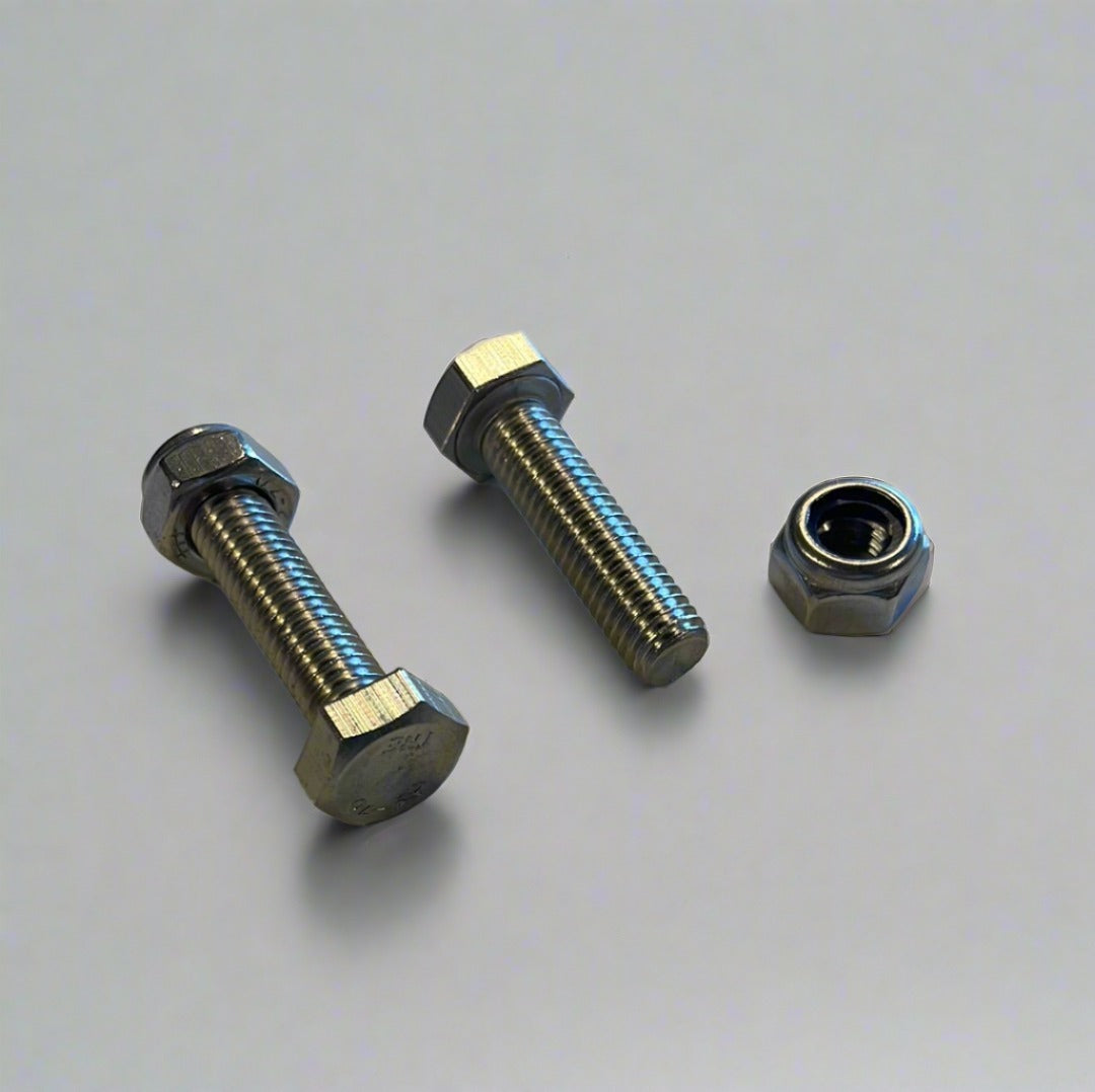 Bolt i rustfri stal 8x30mm incl lasemotrik saet m 2 stk