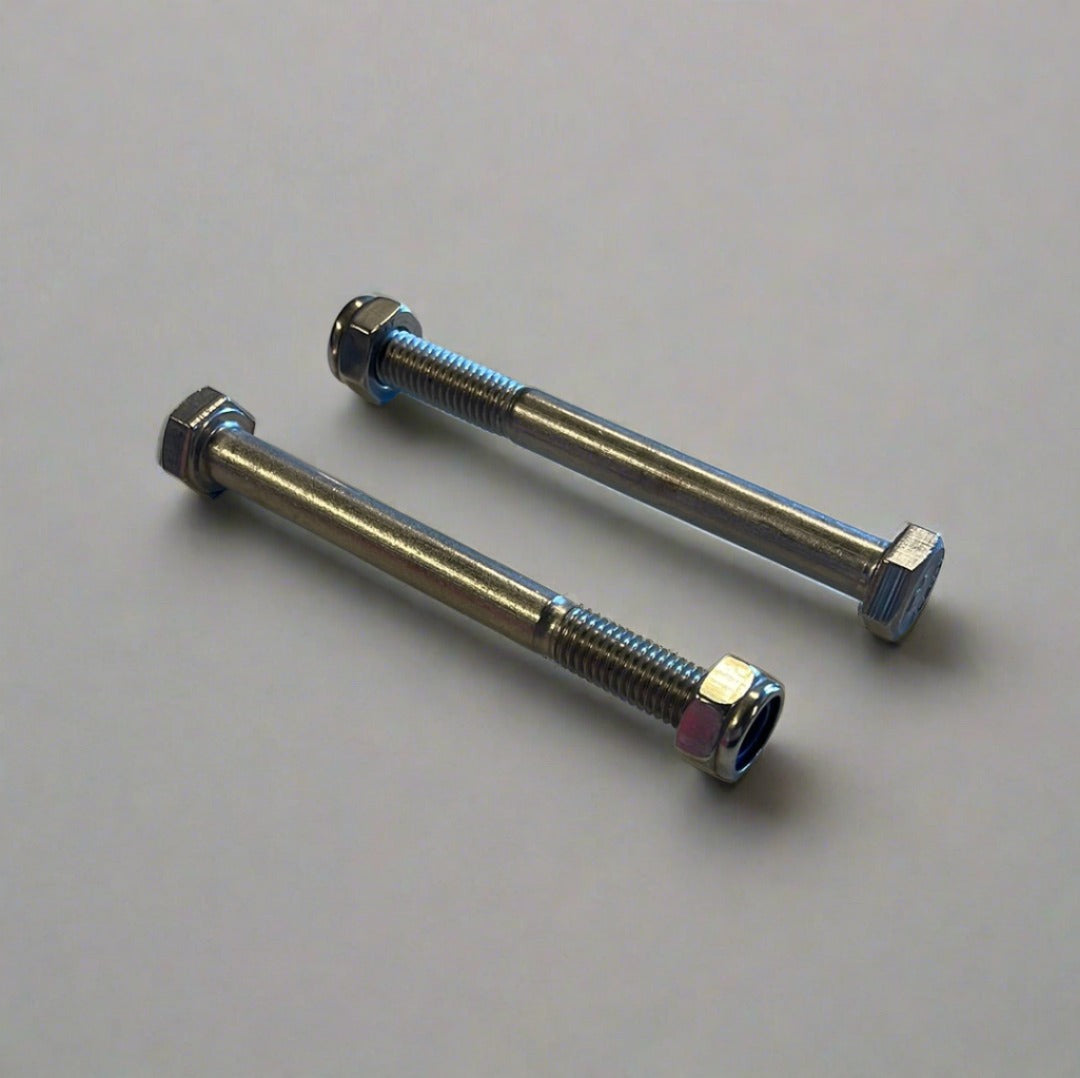 Bolt i rustfri stal til fastgorelse af drejbar forhjul pa condor barnevogn 8x80mm incl lasemotrik saet m 2 stk