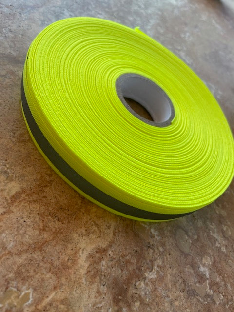 Refleks bånd - gul neon 1m x 25mm