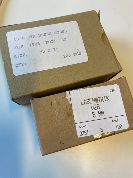 Skrue m5x35 100stk lasemotrik 5mm 100stk