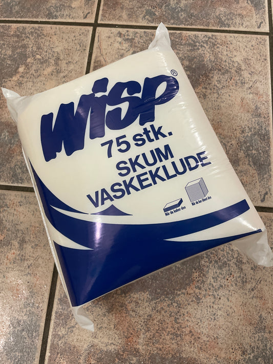 Skum vaskeklude 19x19cm 75 stk